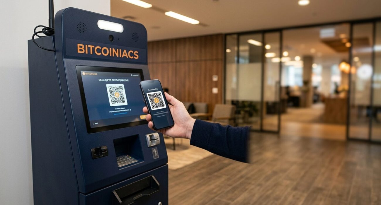 Bitcoin address types shown on a BITCOINIACS ATM and smartphone QR code