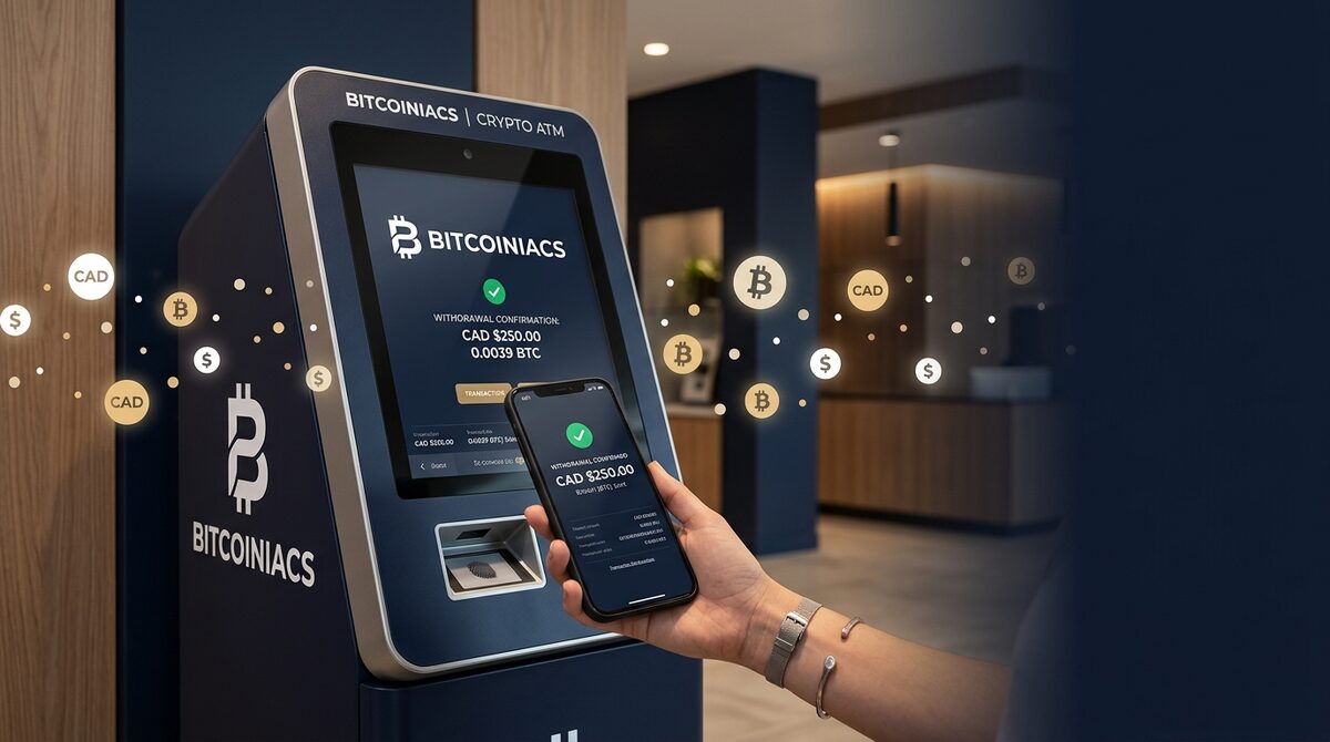 Cash out Bitcoin in Canada at a Bitcoiniacs Bitcoin ATM