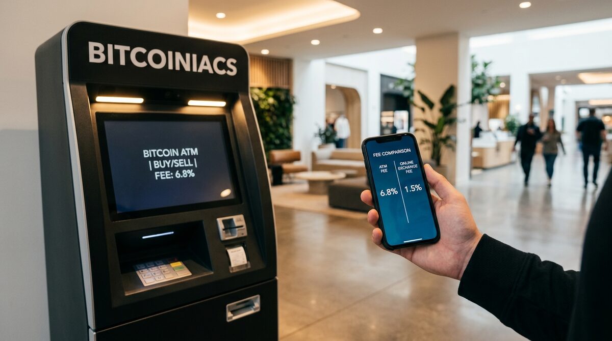 Bitcoin ATM Fees Canada: BITCOINIACS Bitcoin ATM and percentage cost breakdown