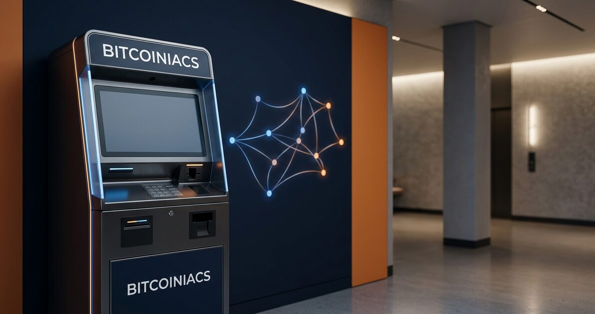 Bitcoin Lightning Network Canada with a BITCOINIACS Bitcoin ATM and Lightning network graphic