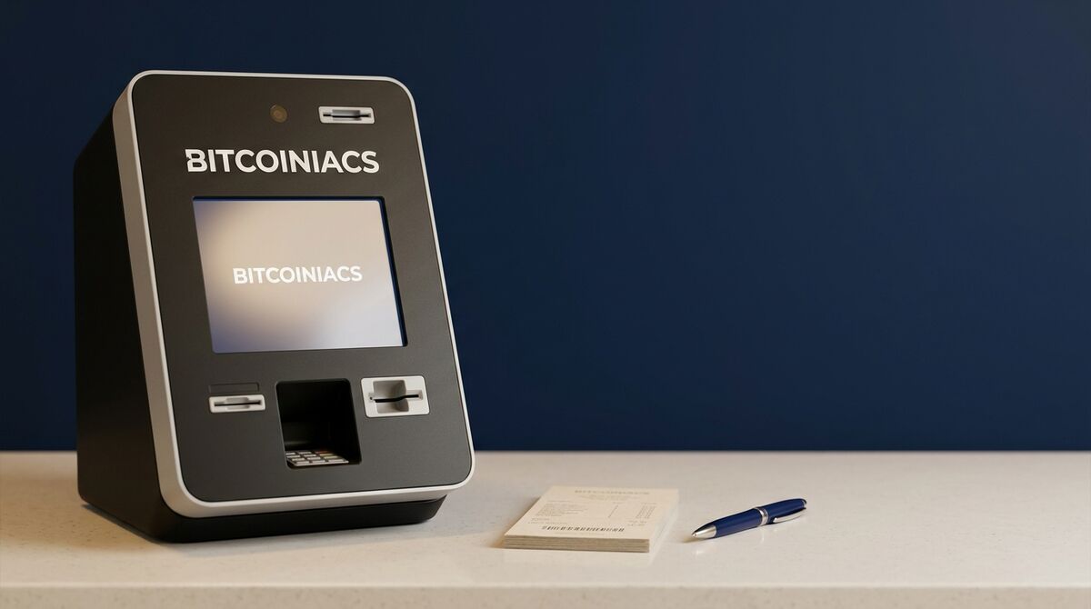 Bitcoin Taxes in Canada 2026 — BITCOINIACS ATM with tax paperwork