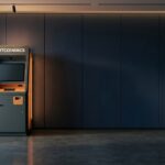 Bitcoin in a TFSA in Canada: a Bitcoiniacs Bitcoin ATM kiosk in a modern indoor space