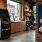 Bitcoin transaction confirmations shown beside a BITCOINIACS Bitcoin ATM